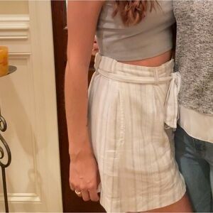 Cloth & Stone Blue and White Striped Linen Skirt, S